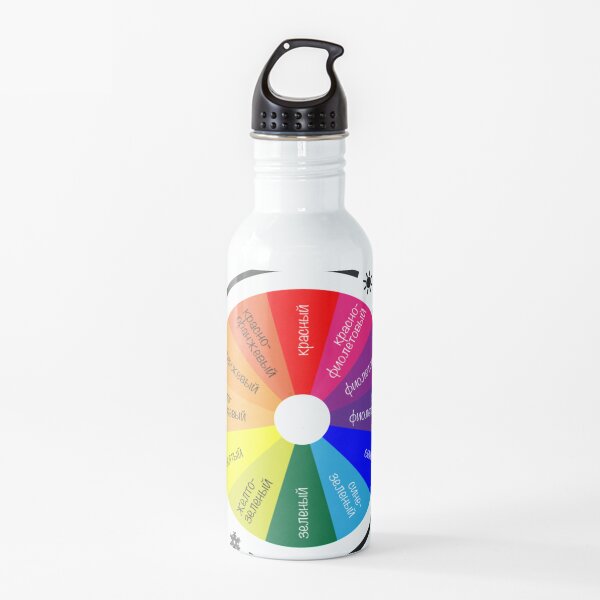 ТЕОРИЯ ЦВЕТА. Цветовой круг Иттена - спектр из 12 цветов. Color Theory. Itten's Color Wheel: 12 Color Spectrum Water Bottle