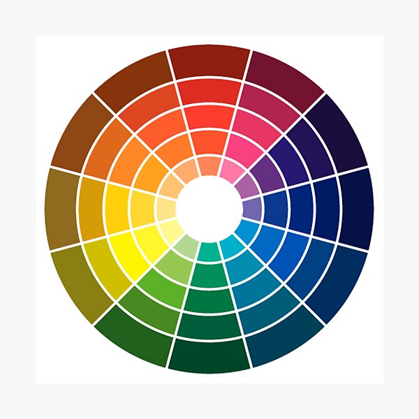 Colour wheel tints tones and shades Photographic Print