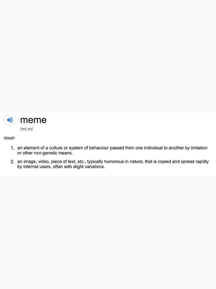 "meme definition " Sticker by aidenperry123 Redbubble
