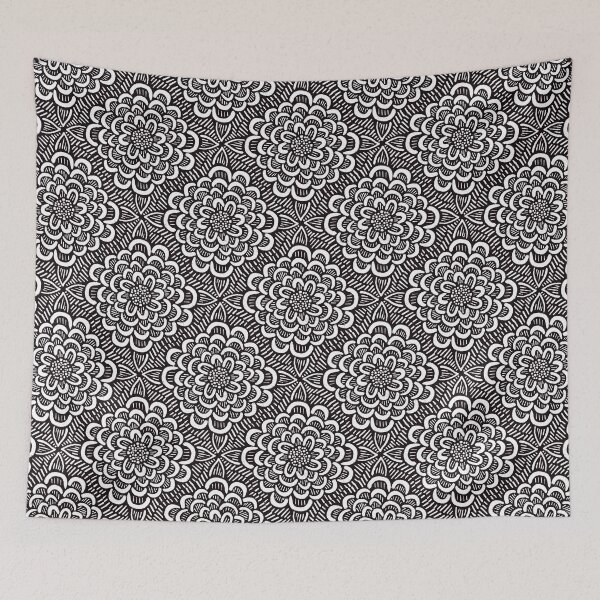 Item preview, Black and white floral designed and sold by inkblotcreative.