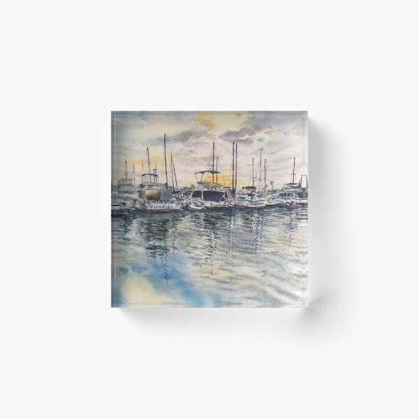 Item preview, Watercolor Yacht At San Diego Mission Bay designed and sold by zuzudotfun.