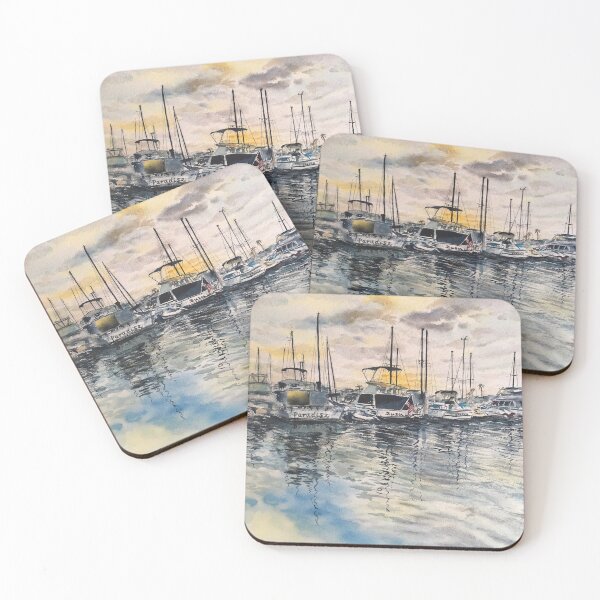Item preview, Watercolor Yacht At San Diego Mission Bay designed and sold by zuzudotfun.