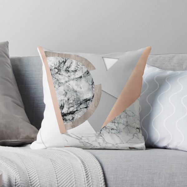 Collage I ( marble and copper ) Throw Pillow