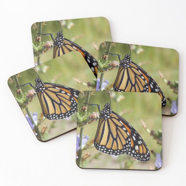 Item preview, Monarch butterfly on purple flax flower designed and sold by Stephanie  Skeem.