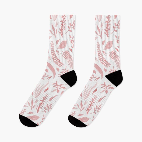Item preview, Pastel Flamingo Pink Watercolor Leaves on White designed and sold by Perrin Le Feuvre.