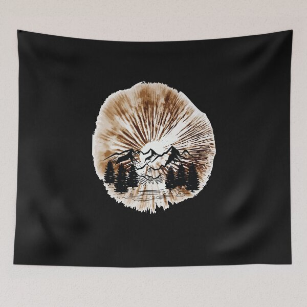 Item preview, Favorite landscape on top of a spore print mushroom graphic designed and sold by sunnym79.