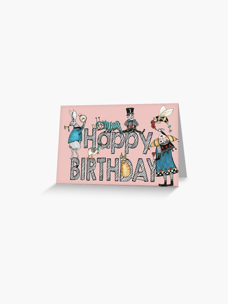 Carte De Vœux Joyeux Anniversaire Alice Par Dishmoptop Redbubble