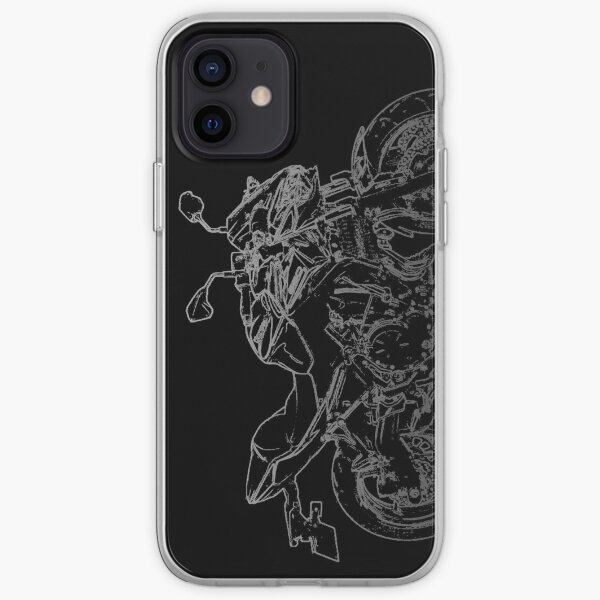 Kawasaki Z650 crayon silhouette moto nue roadster vélo Coque souple iPhone
