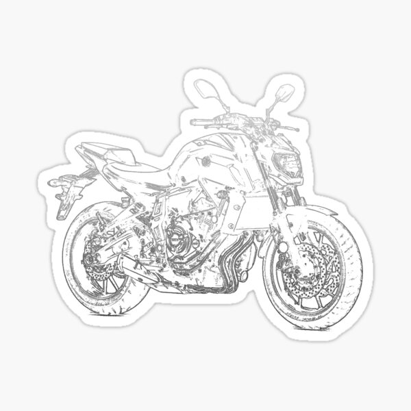 Yamaha MT07 pencil silhouette motorcycle naked bike roadster Sticker