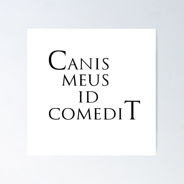 Item preview, The dog ate it phrase in Latin designed and sold by Espirius.