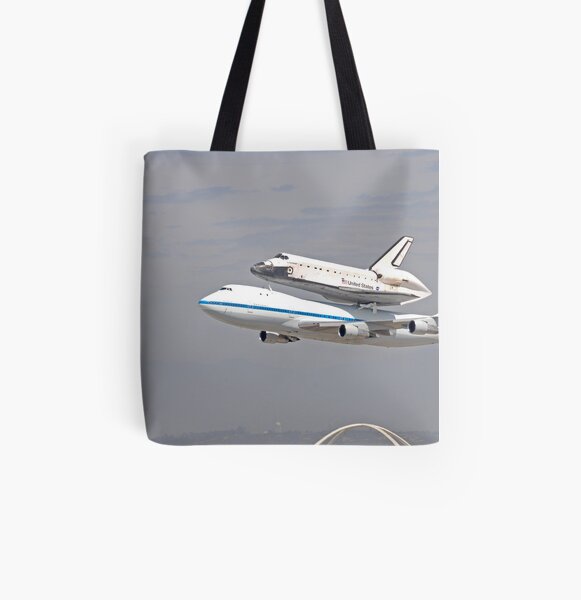 NASA Space Shuttle at LAX All Over Print Tote Bag