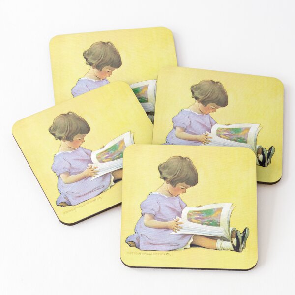 Item preview, Vintage Girl Reading by Jessie Willcox Smith designed and sold by vintage-art.