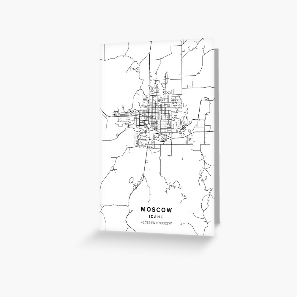 Moscow Idaho On Map Moscow Idaho Map" Greeting Card By Kara515 | Redbubble