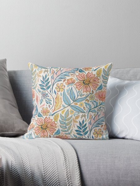 Item preview, Soft Peach and Blue Art Nouveau Floral designed and sold by micklyn.