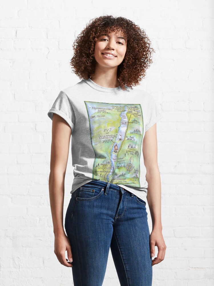Alternate view of Swallows and Amazons map of Coniston Water - Classic T-Shirt