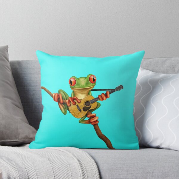 Artikelvorschau, Netter grüner Baum-Frosch, der die Akustikgitarre spielt entworfen und verkauft von JeffBartels.