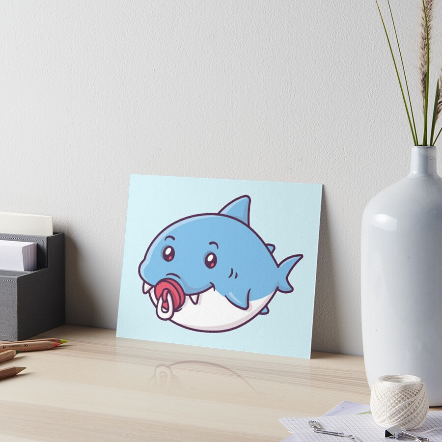 Kawaii Baby Shark Sticker for Sale by Flakey