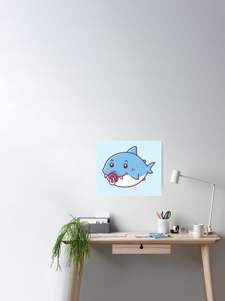 Kawaii Baby Shark Sticker for Sale by Flakey