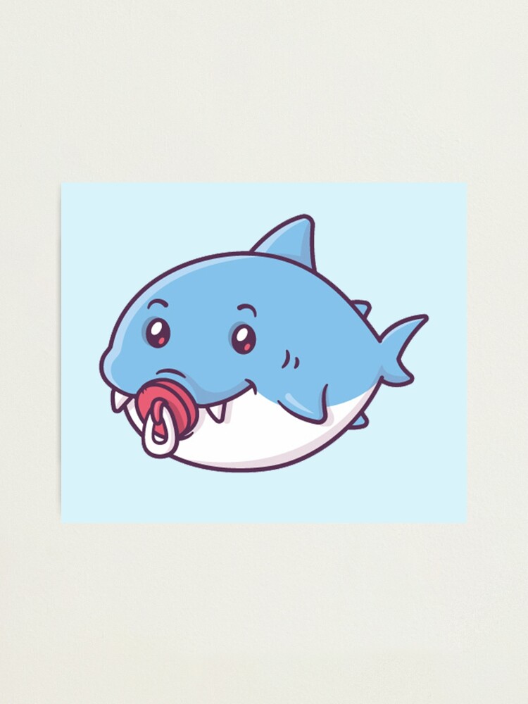 Kawaii Baby Shark Sticker for Sale by Flakey