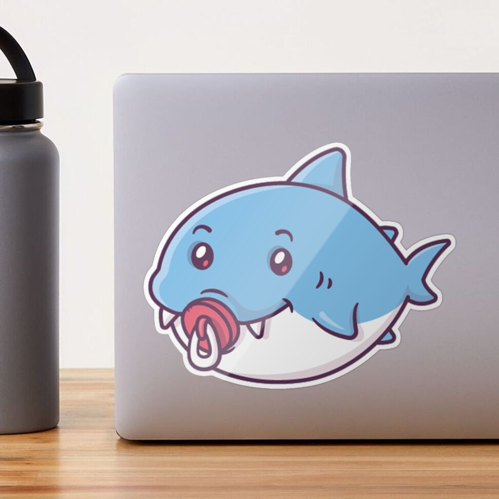 Kawaii Baby Shark Sticker for Sale by Flakey