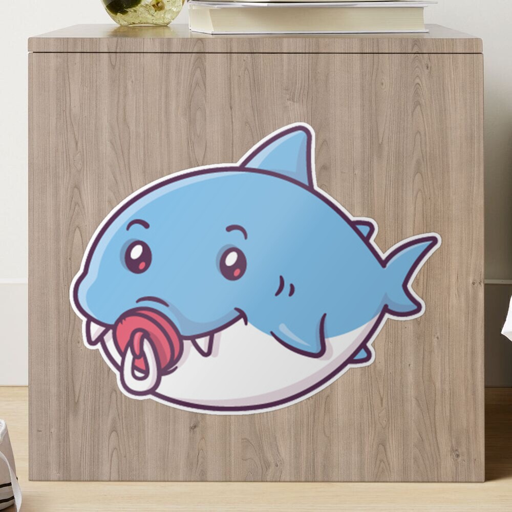 Kawaii Baby Shark Sticker for Sale by Flakey