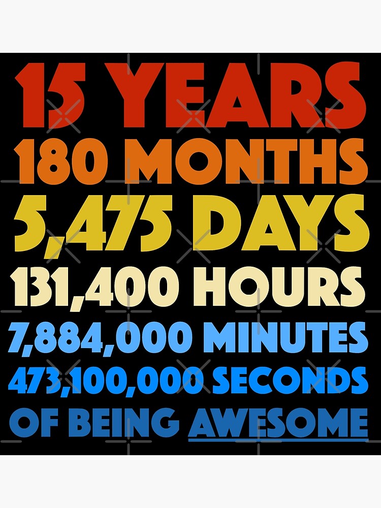 15th Birthday Years, Months, Days, Hours, Minutes, Seconds ...