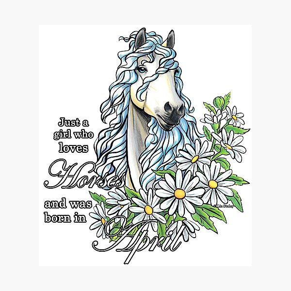 Item preview, Chica que ama los caballos nacidos en abril designed and sold by Elizabeth Staley.