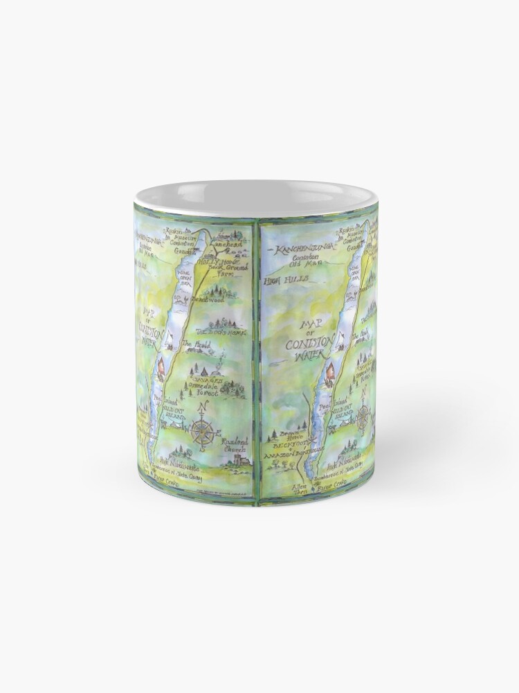 Alternate view of Swallows and Amazons map of Coniston Water - Coffee Mug