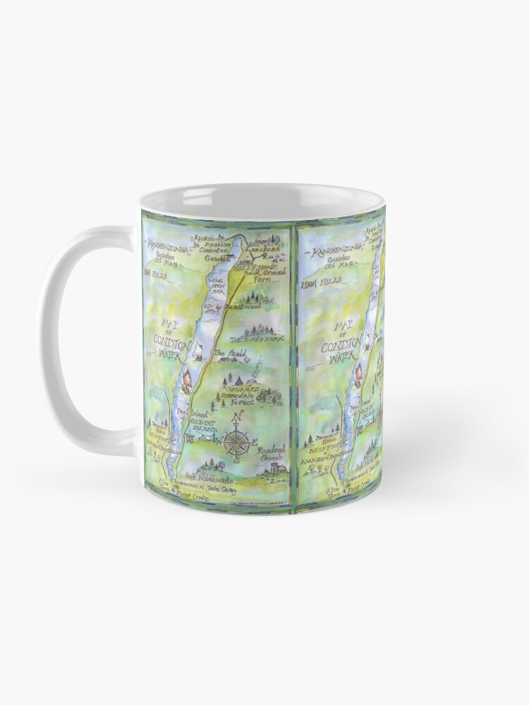 Alternate view of Swallows and Amazons map of Coniston Water - Coffee Mug