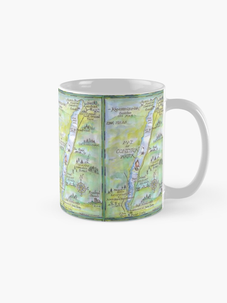 Alternate view of Swallows and Amazons map of Coniston Water -  Coffee Mug