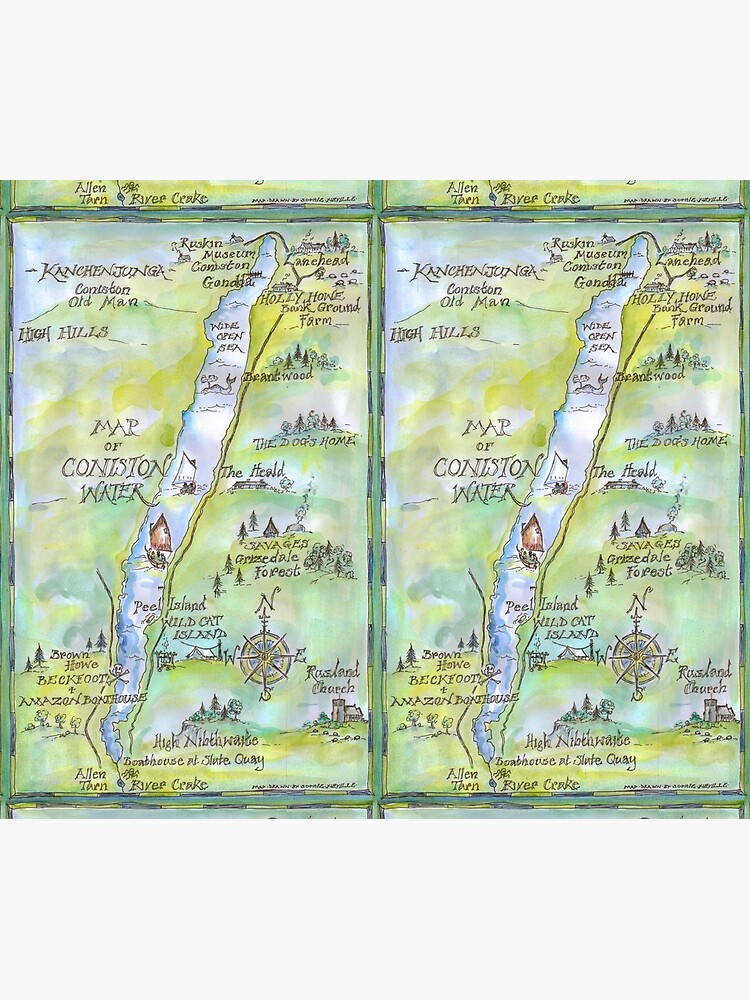 Swallows and Amazons map of Coniston Water -  by SophieNeville