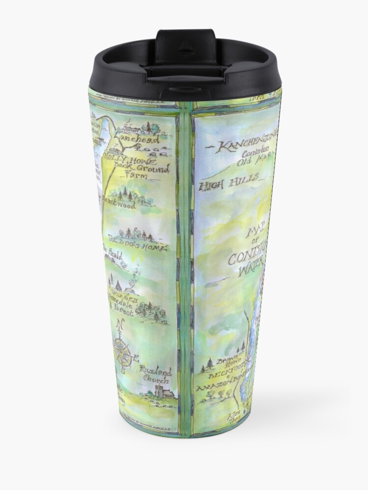 Alternate view of Swallows and Amazons map of Coniston Water -  Travel Coffee Mug