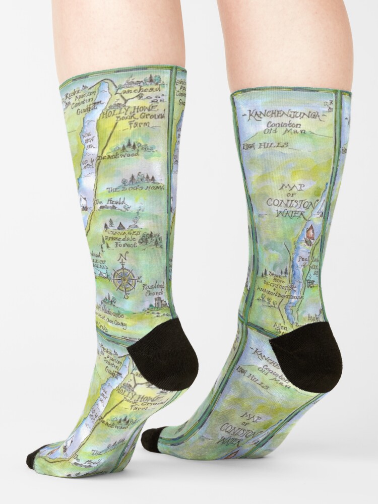 Alternate view of Swallows and Amazons map of Coniston Water - Socks