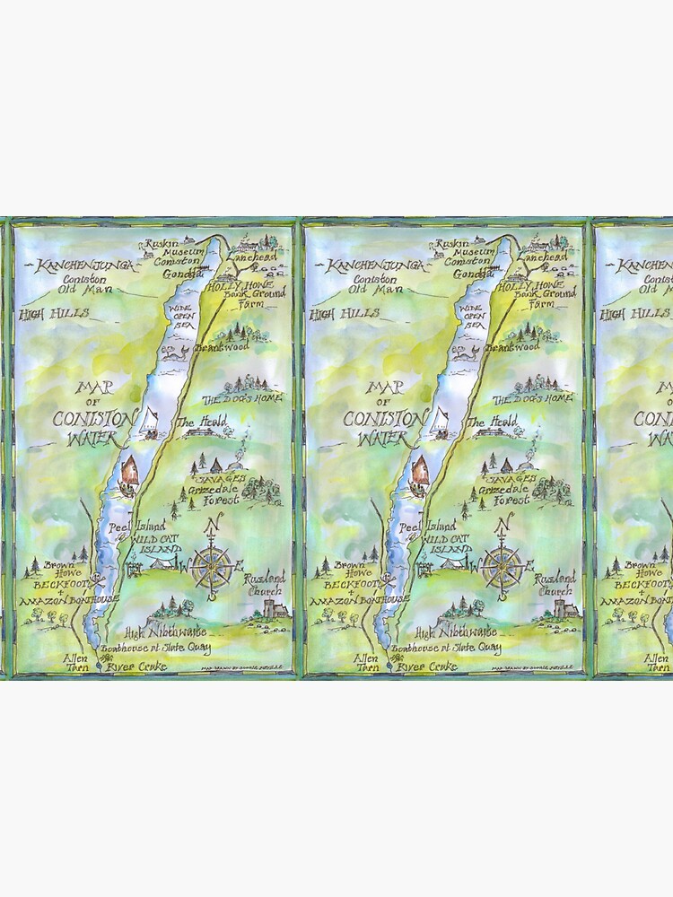 Swallows and Amazons map of Coniston Water - by SophieNeville