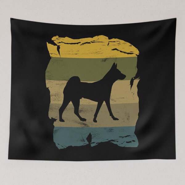 Item preview, Basenji Distressed Vintage Retro Silhouette designed and sold by DoggyStyles.
