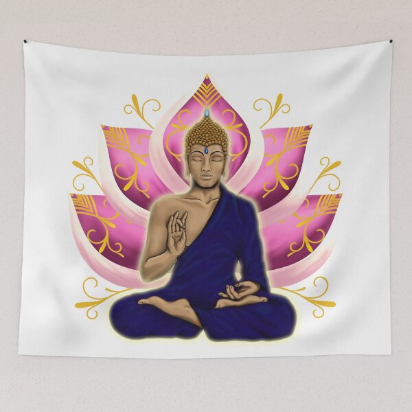 Item preview, Abhaya Mudra Buddha with Pink Lotus Flower designed and sold by MandalaSoul.