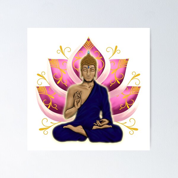 Item preview, Abhaya Mudra Buddha with Pink Lotus Flower designed and sold by MandalaSoul.