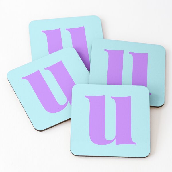 Item preview, Letter U - Alphabet Art in Lavender Purple and Light Aqua Blue designed and sold by OpalEllery.