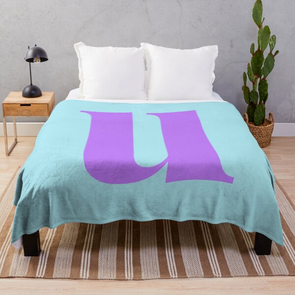 Item preview, Letter U - Alphabet Art in Lavender Purple and Light Aqua Blue designed and sold by OpalEllery.