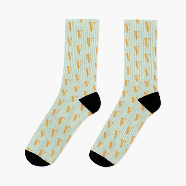 Item preview, Letter V Alphabet Art in Sage Green and Mustard Yellow designed and sold by OpalEllery.