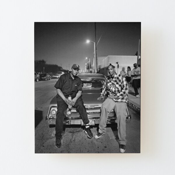 Vintage Snoop Doggy Dogg and Dr. Dre Wood Mounted Print