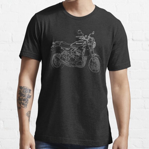 Kawasaki Z900RS crayon silhouette moto vélo nu rétro T-shirt essentiel