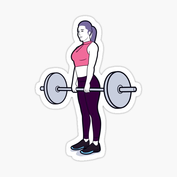 Woman Deadlifting Sticker