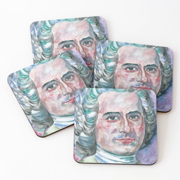 Item preview, JEAN-JACQUES ROUSSEAU watercolor portrait designed and sold by lautir.