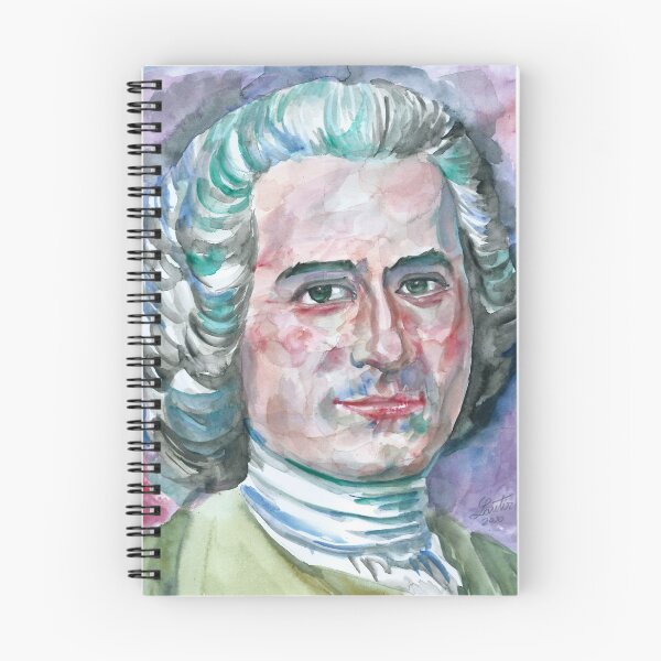 Item preview, JEAN-JACQUES ROUSSEAU watercolor portrait designed and sold by lautir.