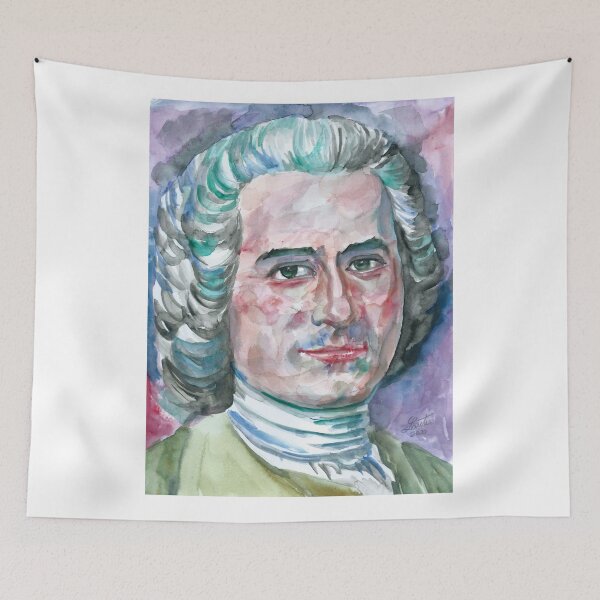 Item preview, JEAN-JACQUES ROUSSEAU watercolor portrait designed and sold by lautir.