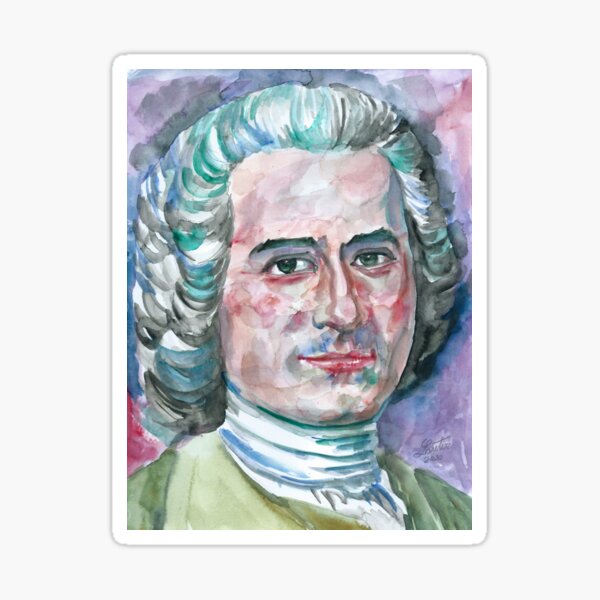 JEAN-JACQUES ROUSSEAU watercolor portrait Sticker