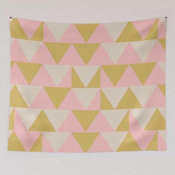Item preview, Triangles Geometric Pattern in Mustard Yellow, Blush Pink, and Taupe designed and sold by kierkegaard.