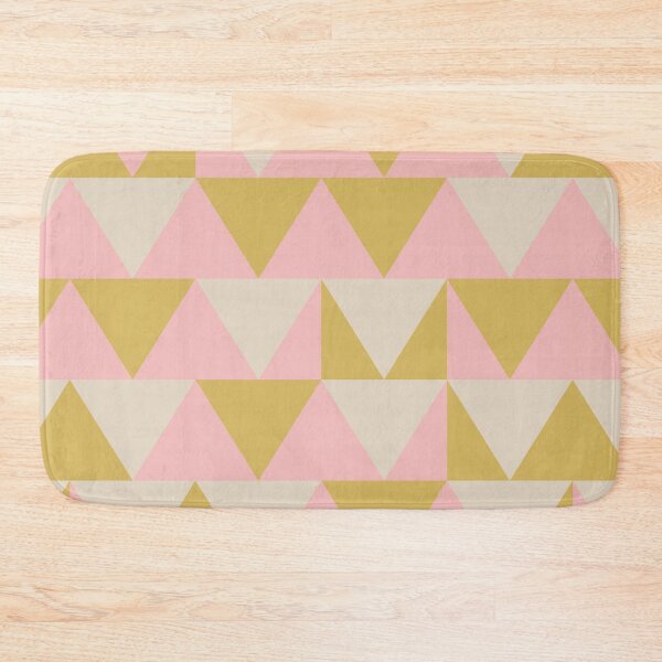 Item preview, Triangles Geometric Pattern in Mustard Yellow, Blush Pink, and Taupe designed and sold by kierkegaard.