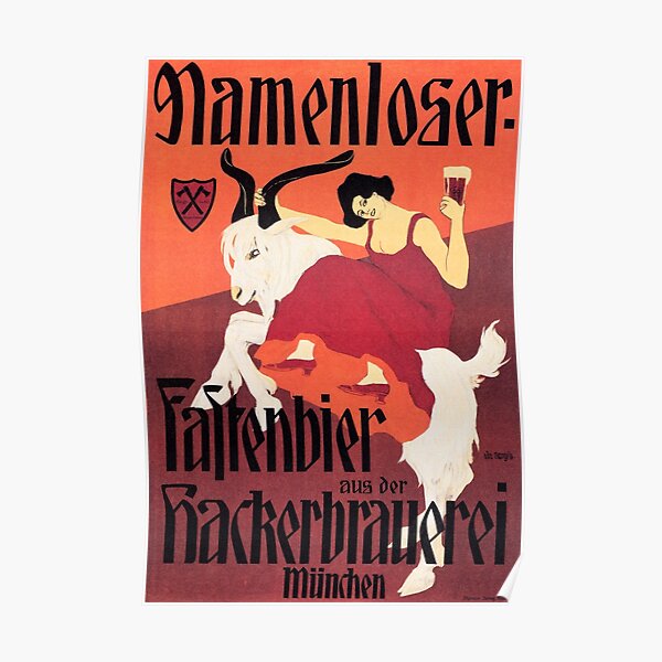 NAMENLOSER FASTENBIER BEER Vintage German Munich Brewery Advertisement Poster